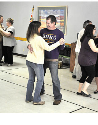 Everyone had a great time learning to salsa at the dance workshop held on February 13 at the Royal Canadian Legion in Invermere. Tango was also taught at the workshop.