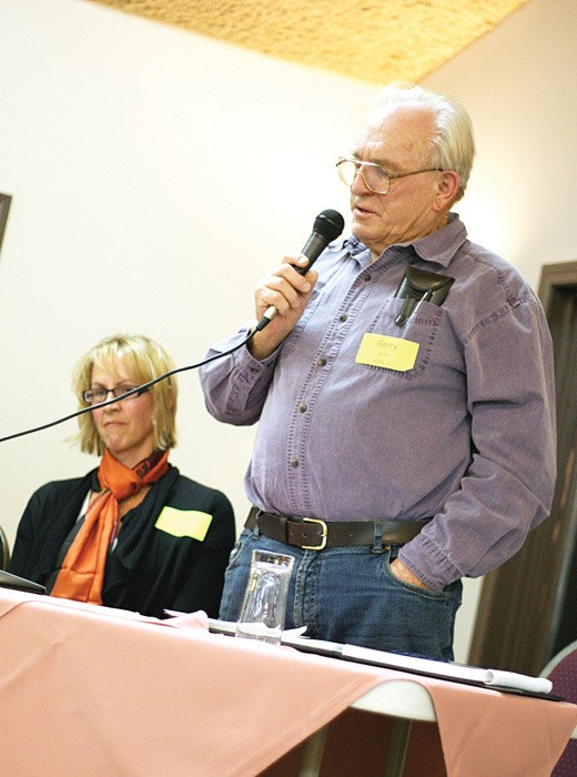 Gerry Wilkie campaigns for Area G director at an all candidates forum November 10.