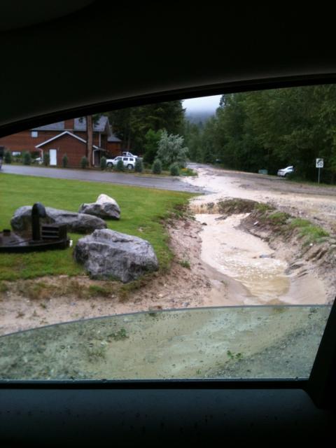 Heavy rainfall overnight has caused flooding in Fairmont Hot Springs