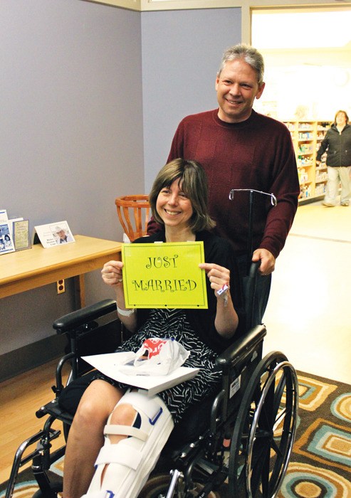 Newlyweds Martin Morawski and Susan Krimmel after their wedding — the East Kootenay Regional Hospital's first.