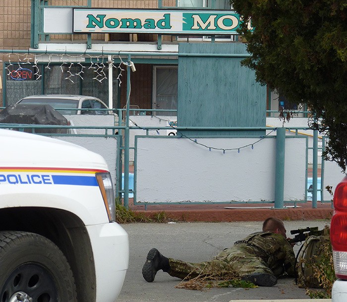 A special RCMP officer guards the Nomad Motel in Cranbrook.