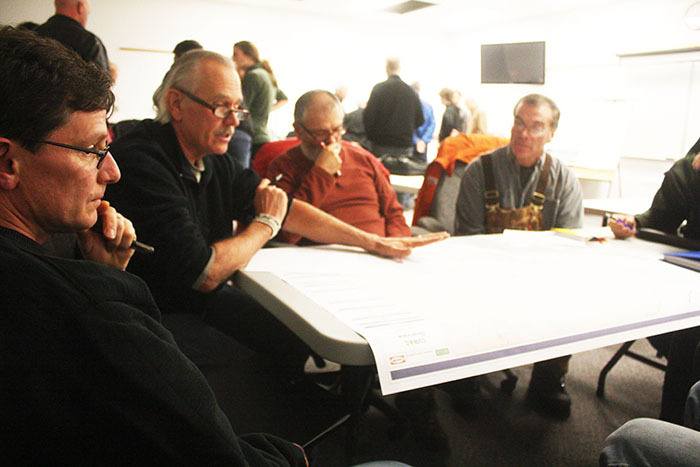 CVRAC coalition members ponder the Luxor landscape unit at the most recent meeting on November 5.