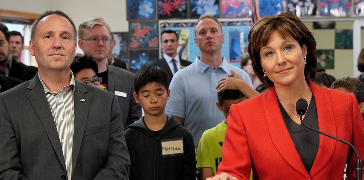 Education Minister Mike Bernier and Premier Christy Clark.