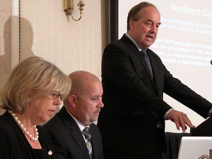 Green Party MLA Andrew Weaver speaks at event with federal party leader Elizabeth May and interim B.C. party leader Adam Olsen.