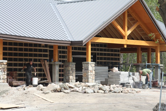 Construction on the new amenity building at Kinsmen Beach began in February and