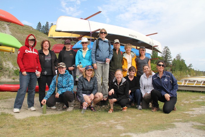 Big grins on the faces of participants at the Women in Business paddling event on May 28.