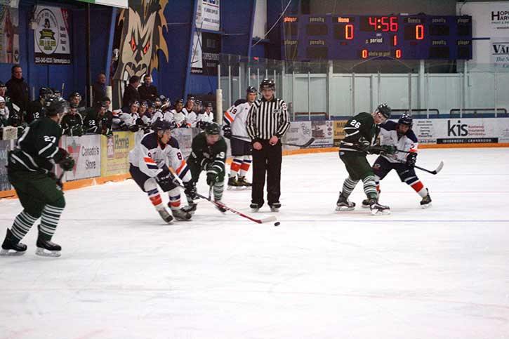 The Columbia Valley Rockies entertained their fans with a 4-2 win against the Nelson Leafs at the Eddie Mountain Memorial Arena on Saturday