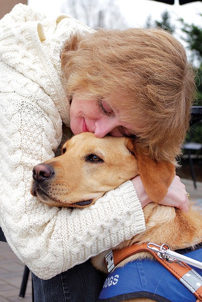 Vancouver Island resident Barb Moody with her new guide dog Sky last April
