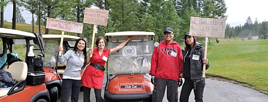Participants of 2010's Verge For Youth Golf Tournament parody the Tiger Woods scandal.