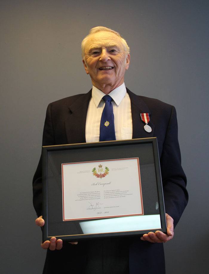 Bob Campsall says he was surprised to receive a Diamond Jubilee medal.