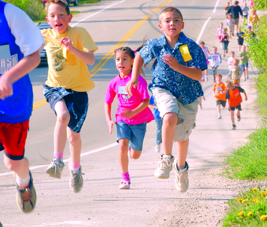May 23. 2007: The entire student body at Eileen Madson Primary School in Invermere took part in 1.5 km and 3 km running races on Friday morning. The course