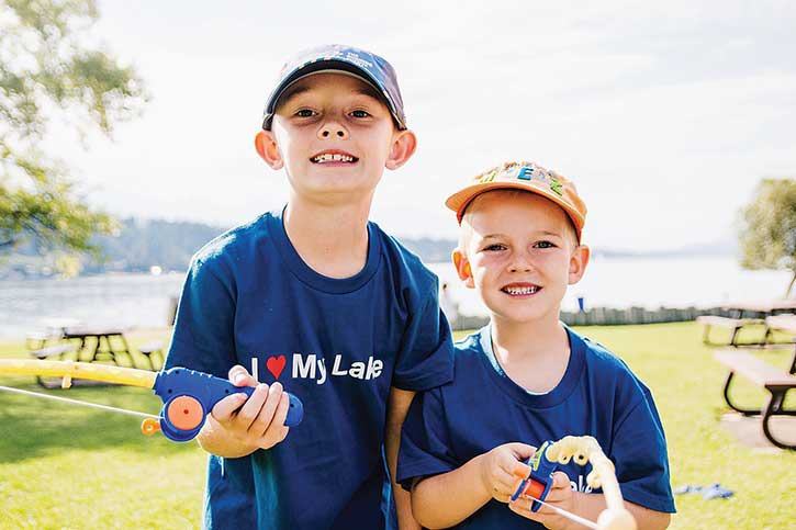 two young environmentalists learned about water stewardship during Summer Splash at Lake Windermere on August 9th
