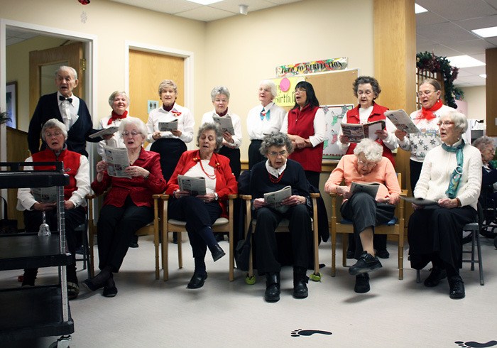 The Senior Singers perform a holiday concert at Columbia House.