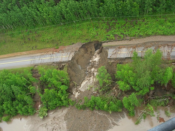 Highway 97 north of Prince George is undergoing major repairs after a rainstorm in late June forced closure in 16 places.