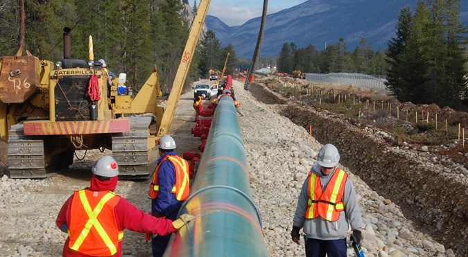 An already-twinned section of the Trans Mountain pipeline near Jasper.