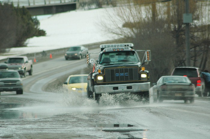 Water from flooding has been known to spill over the Athalmer roadway