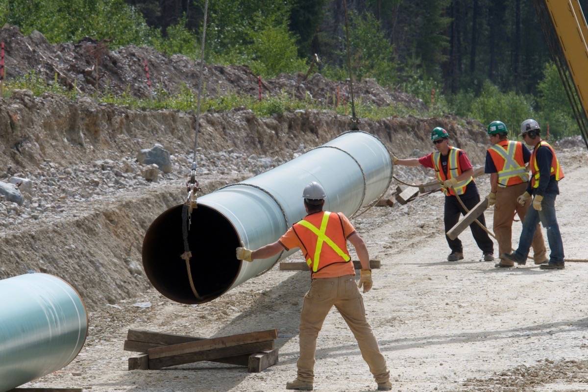 File photo of twinning of a previous section of the Trans Mountain pipeline near Jasper. (Kinder Morgan Canada photo)