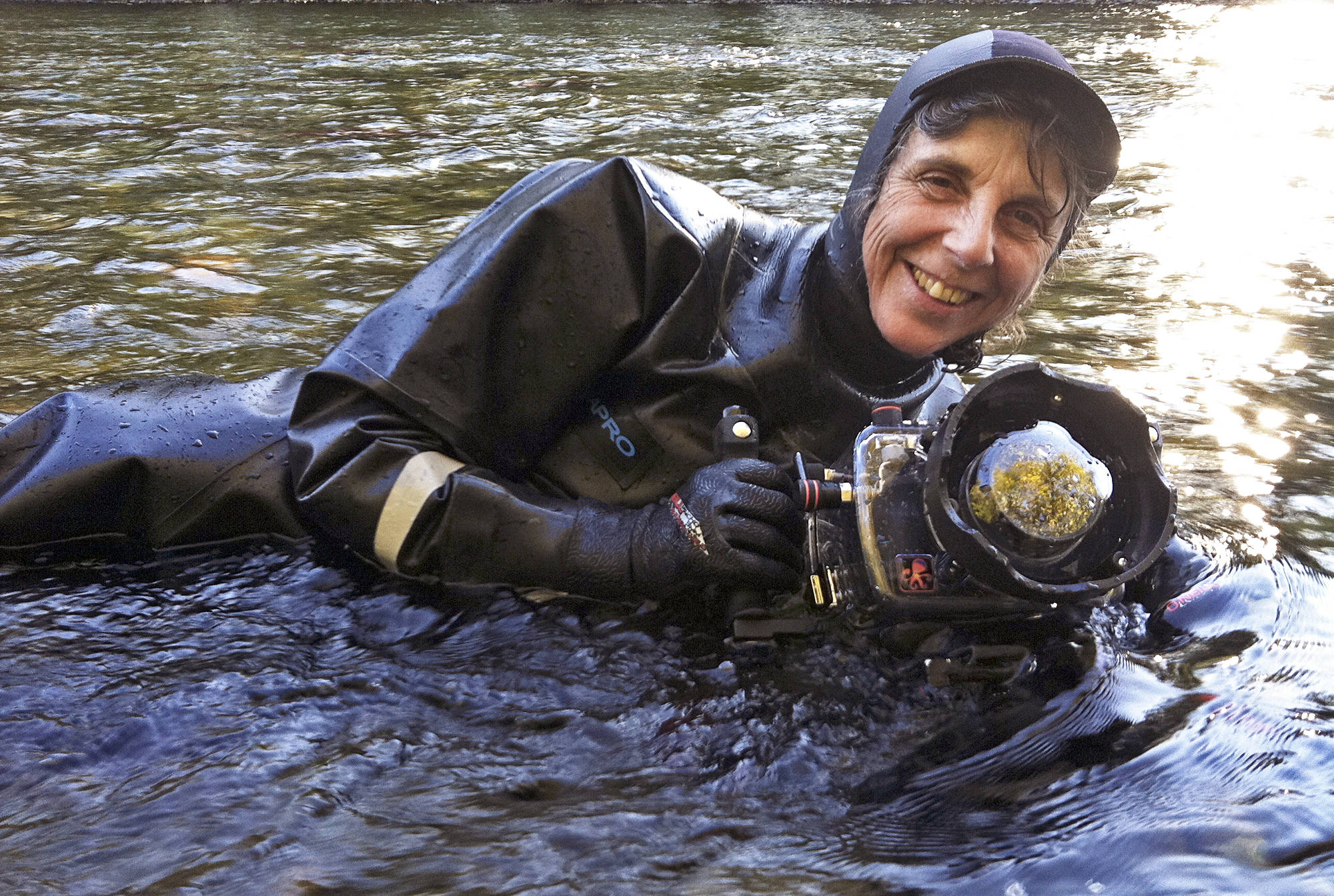 Uninterrupted director Nettie Wild has spent many hours over the past seven years filming underwater in B.C. rivers.- Image credit: Michael J.P. Hall photo.