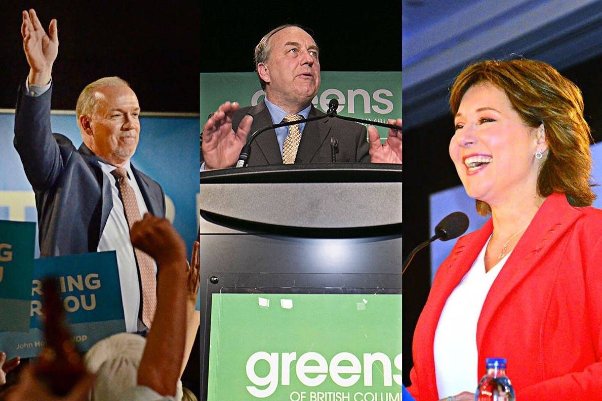 B.C. NDP leader John Horgan, B.C. Green leader Andrew Weaver and B.C. Liberal leader Christy Clark (BLACK PRESS)