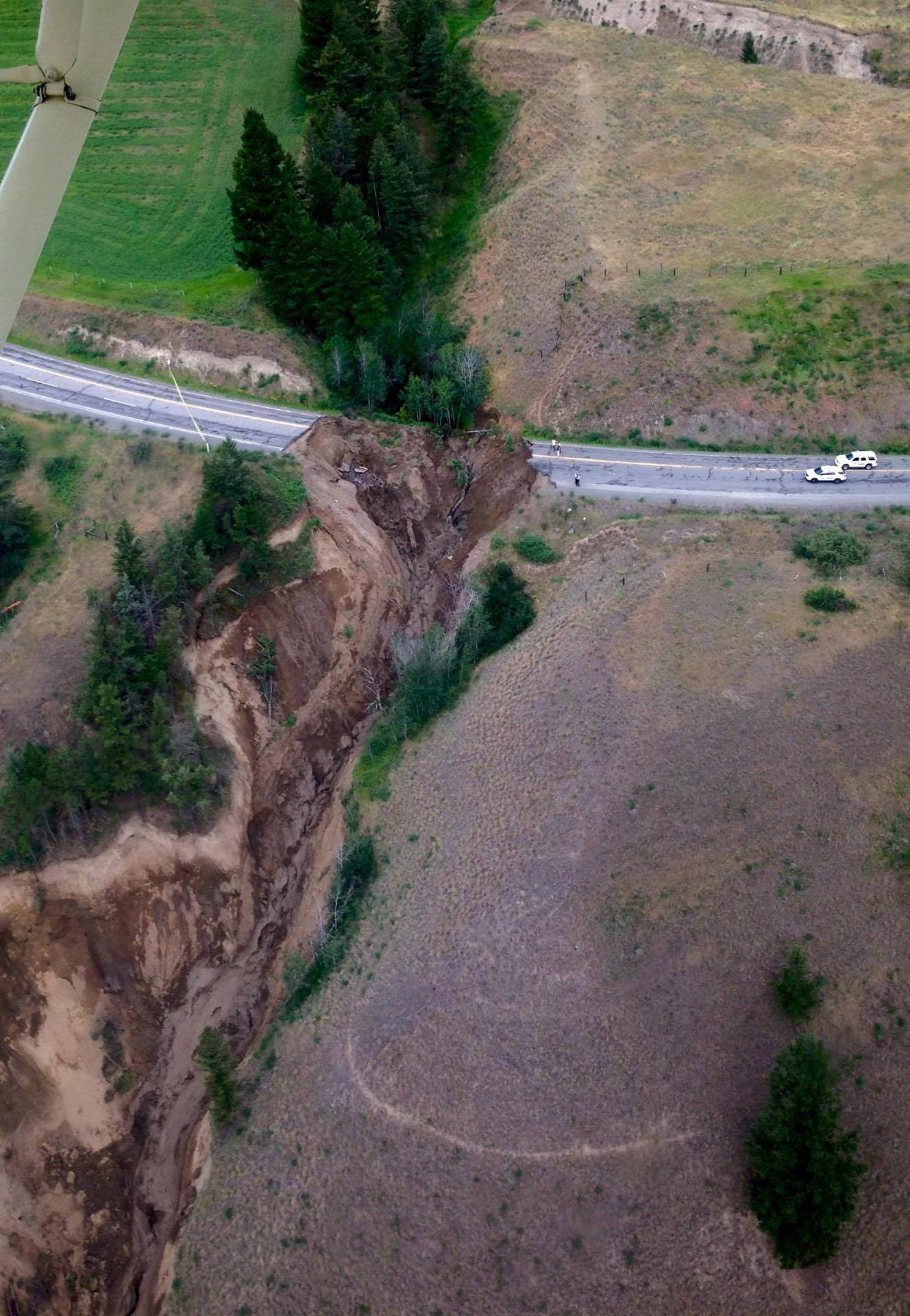 Incredible aerial photos of B.C. highway washout that sent man to hospital